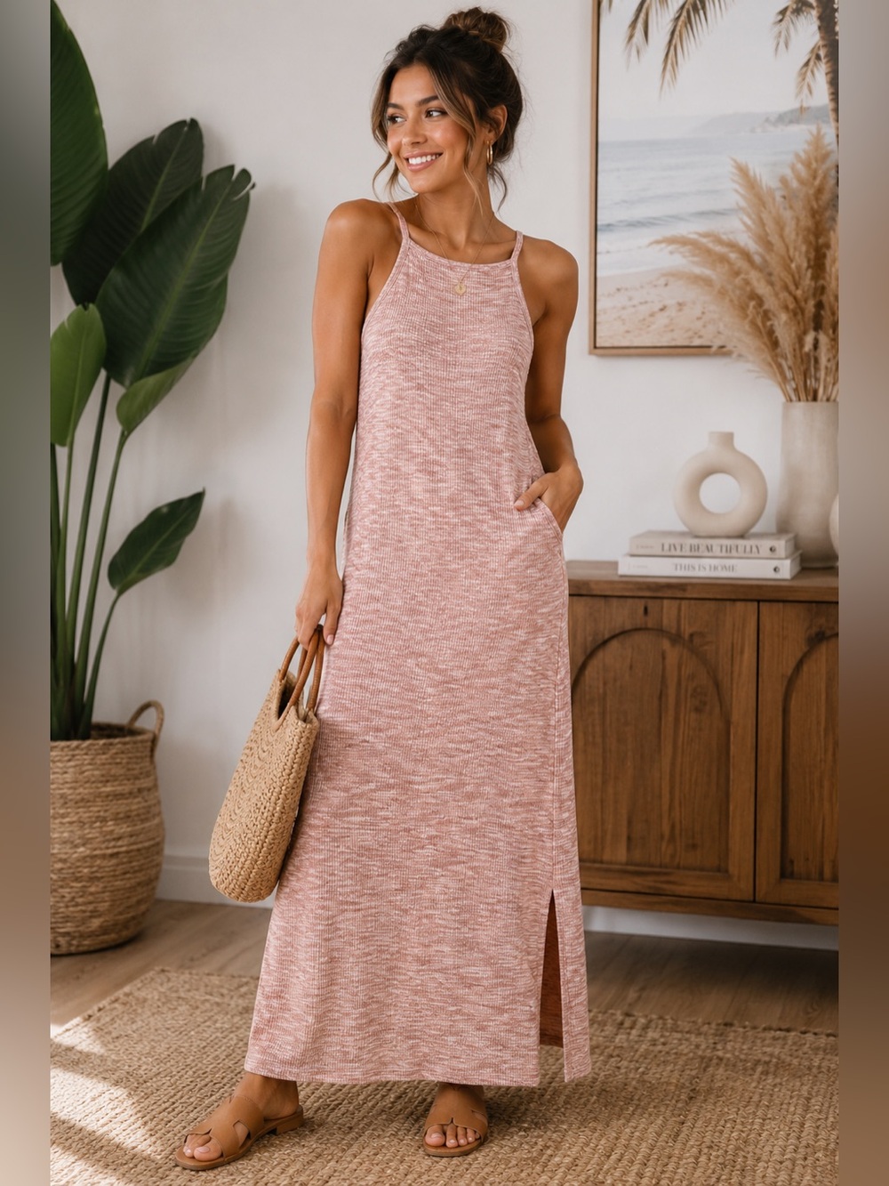 Old Navy Rib Knit Sleeveless Maxi Dress